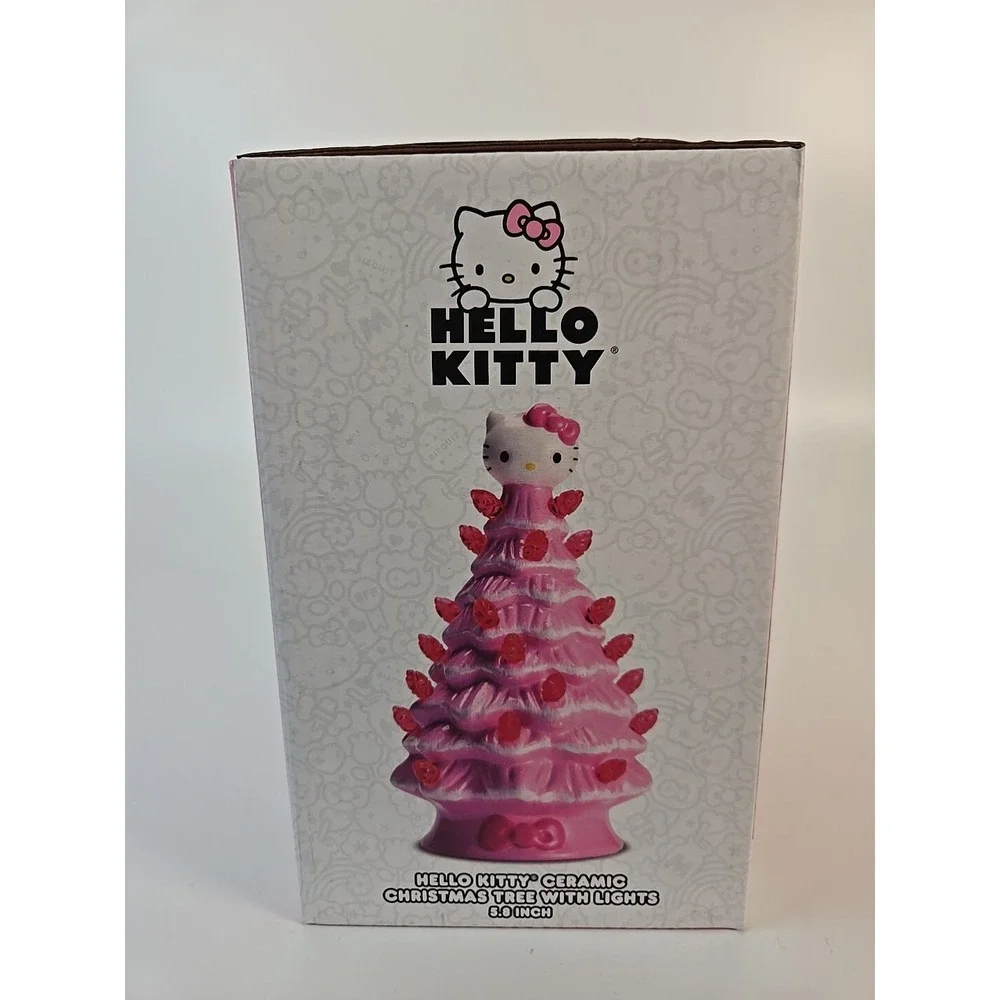 5.8 IN PINK HELLO KITTY CHRISTMAS TREE W/PINK LIGHTS